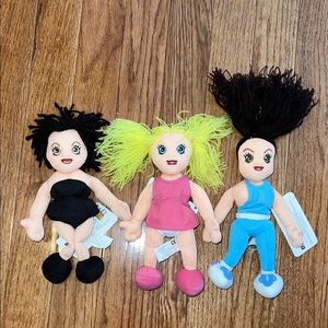 NWT 3 Vintage 1998 The Idea Factory Spice Girls Beanbag Plush Stuffed Dolls